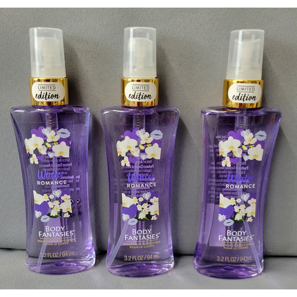 Lot of 3 Body Fantasies Winter Romance Body Spray 3.2oz Limited Edition New - Picture 1 of 6